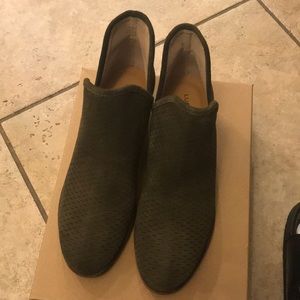 Lucky Brand New Olive Green Booties! Super cute!